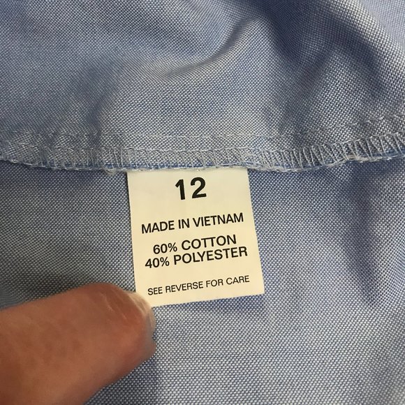 Chaps Blue Oxford Button Down Long Sleeve Shirt 12 - Picture 5 of 6